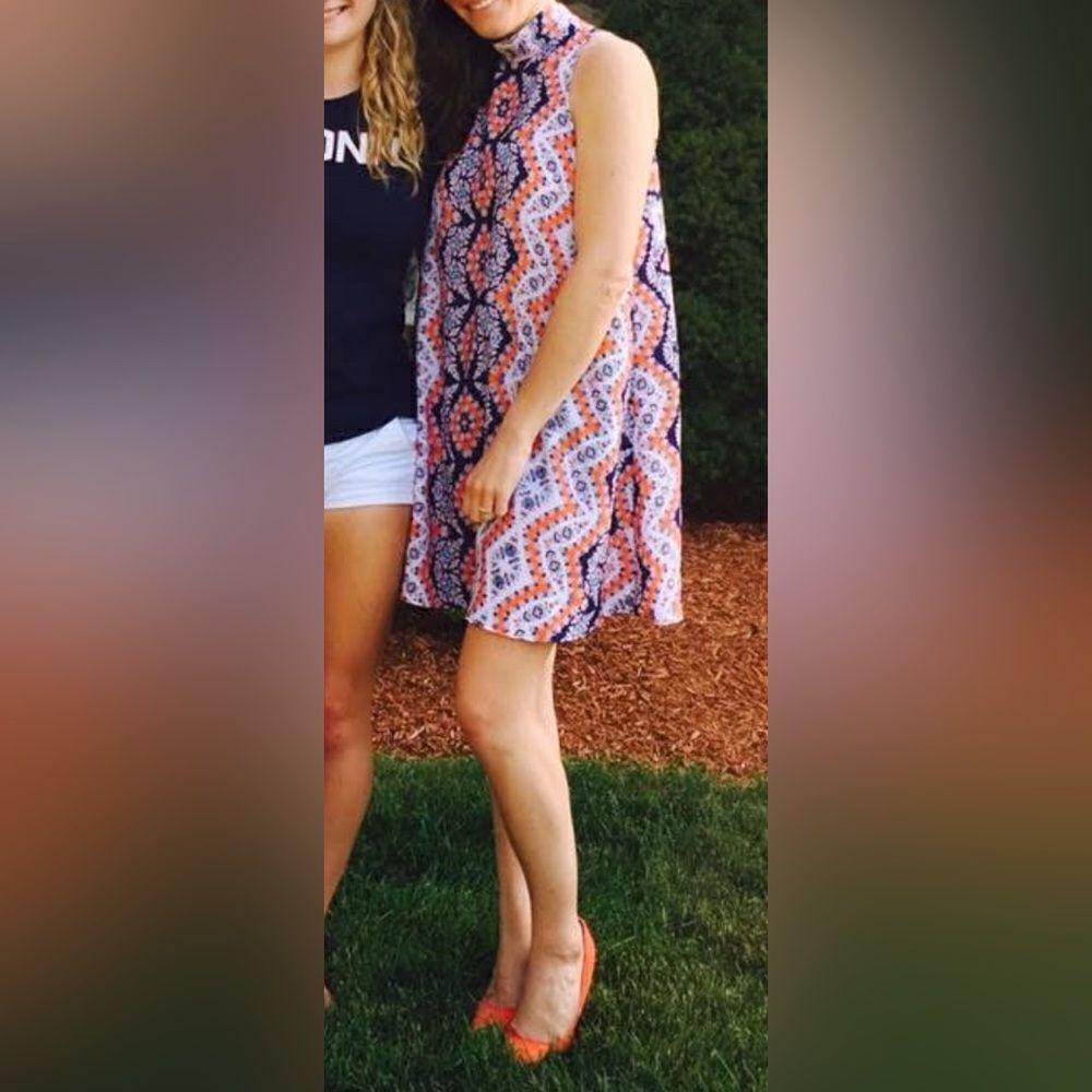 Soprano Tie Neck Mini Dress Small - Picture 2 of 6